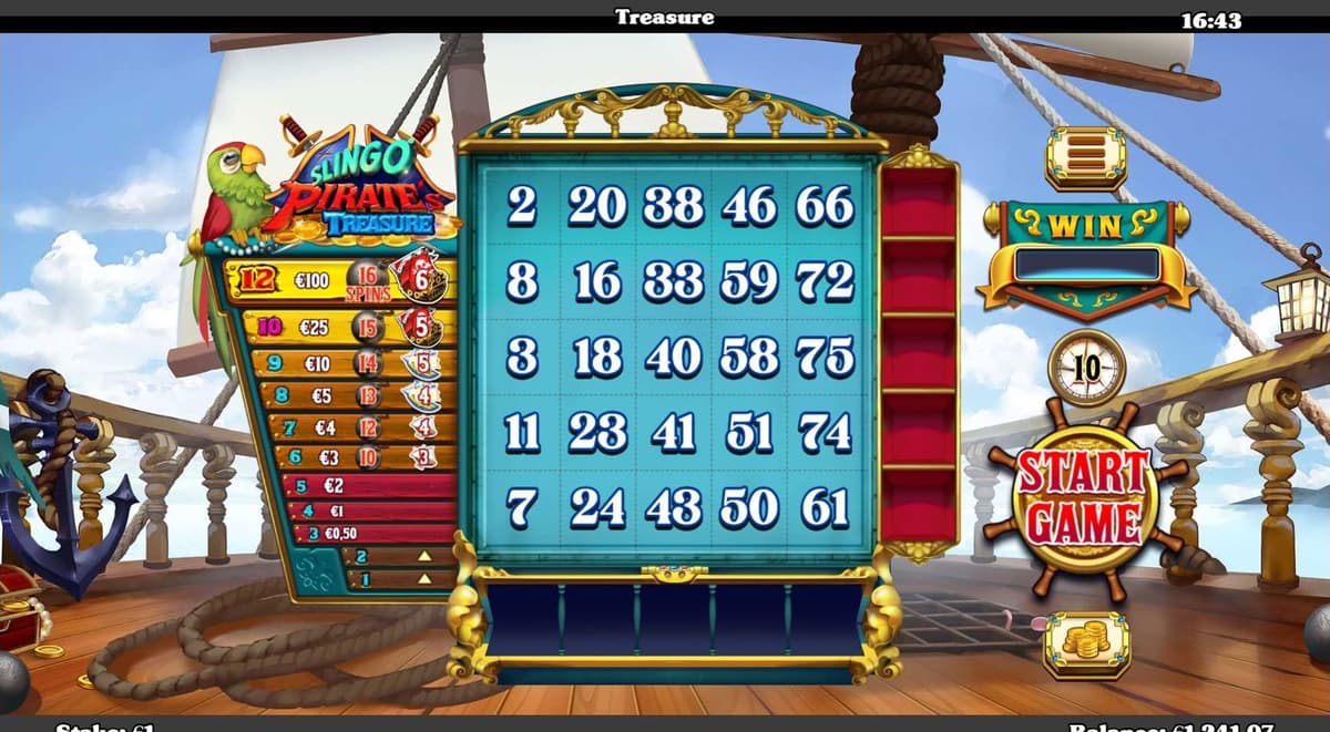 Slingo Pirates Treasure