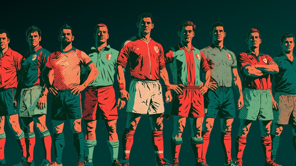 Jugadores en formato retro de La Liga