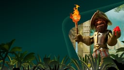 Gonzo sosteniendo una antorcha con fondo de la slots Gonzo's Quest II