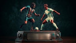 Jugadores sobre la base de un trofeo